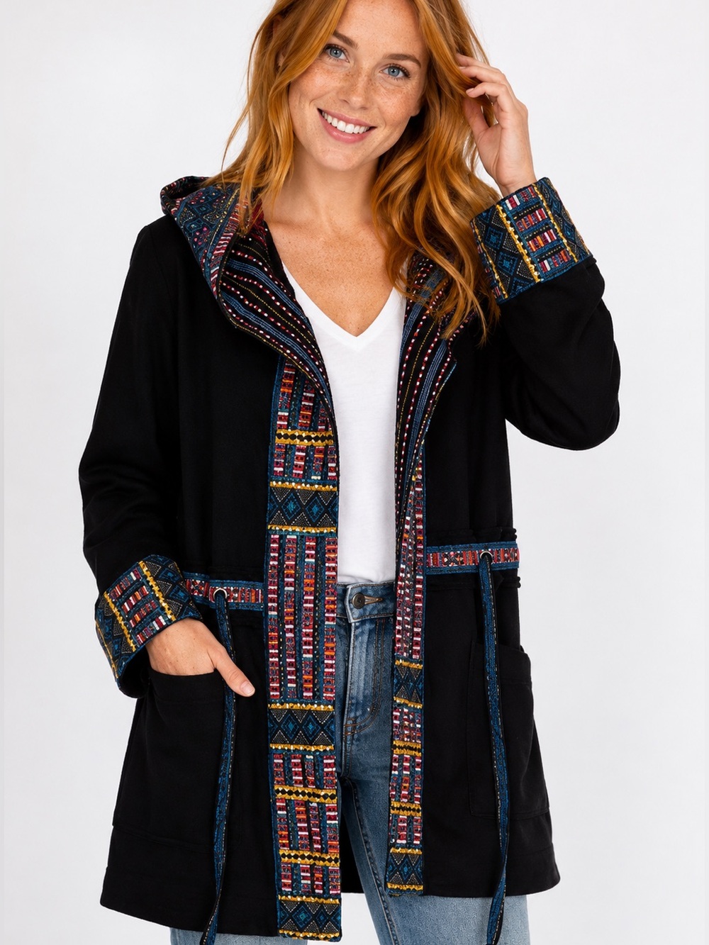 Johnny Was Tia Heavily Embroidered Anorak Hooded Coat  NWT (extremely oversized)